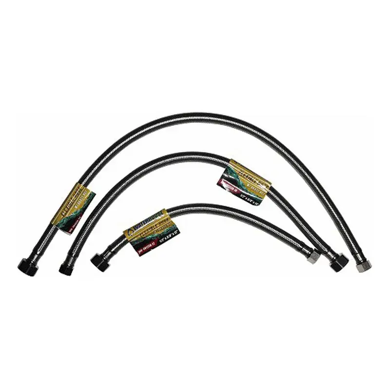 Waterhouse Stainless 304 Grade Flexible Hose w/ Brass Nut for Lavatory 1/2" x 1/2" x 12"