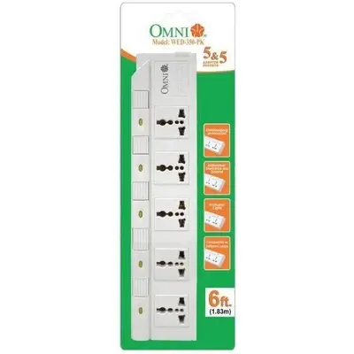 Omni Extension Cord Set with Individual Switch 5-Gang