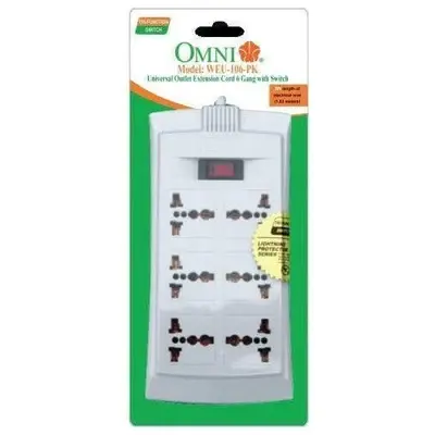 Omni Universal Outlet Extension Cord with Switch 6-Gang