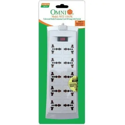 Omni Universal Outlet Extension Cord with Switch 10-Gang