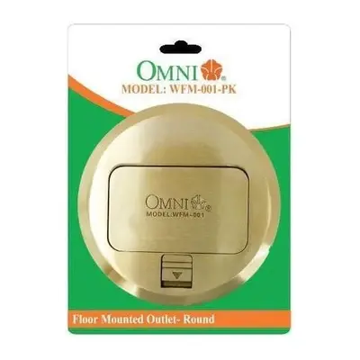 Omni Duplex Floor Mounted Outlet Round Gold 16A