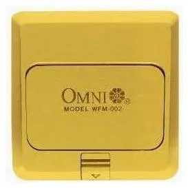 Omni Duplex Floor Mounted Outlet Square Gold