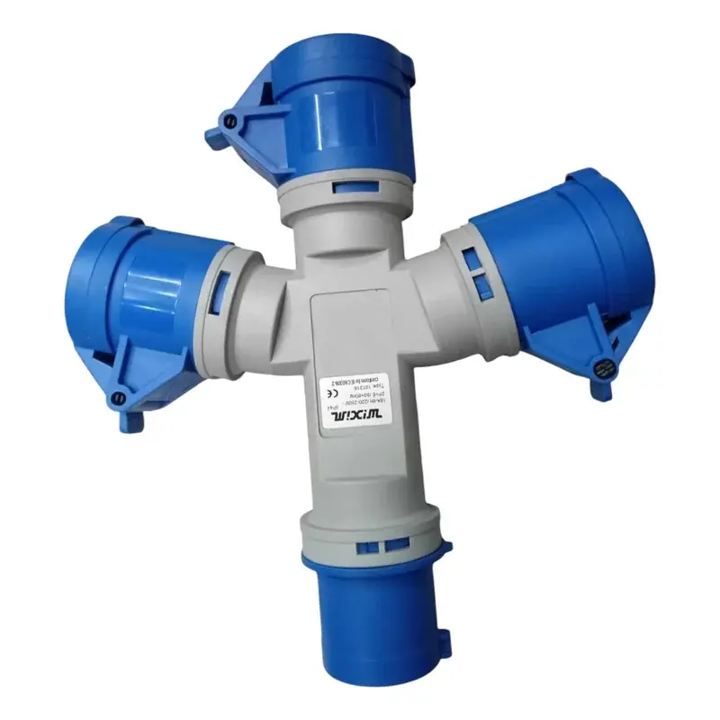 Wixim Industrial Splitter 1013 3-Way 16A 3P Blue 3 Socket IP44