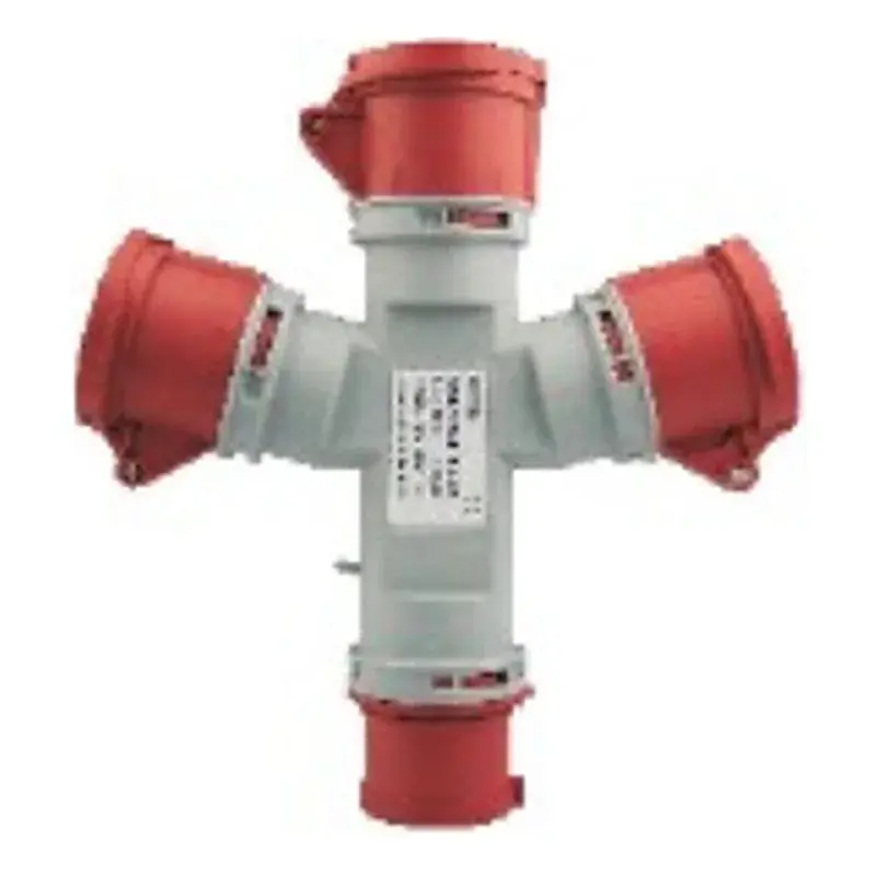 Wixim Industrial Splitter 1014 3-Way 16A 4P Red 3 Socket IP44