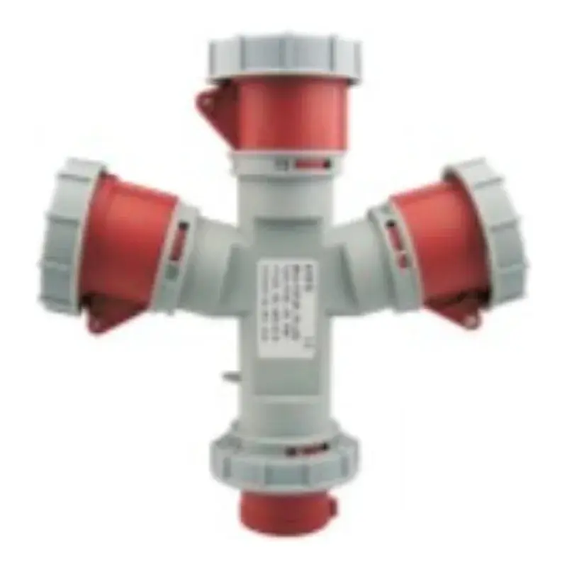 Wixim Industrial Splitter 10142 3-Way 16A 4P Red 3 Socket IP67
