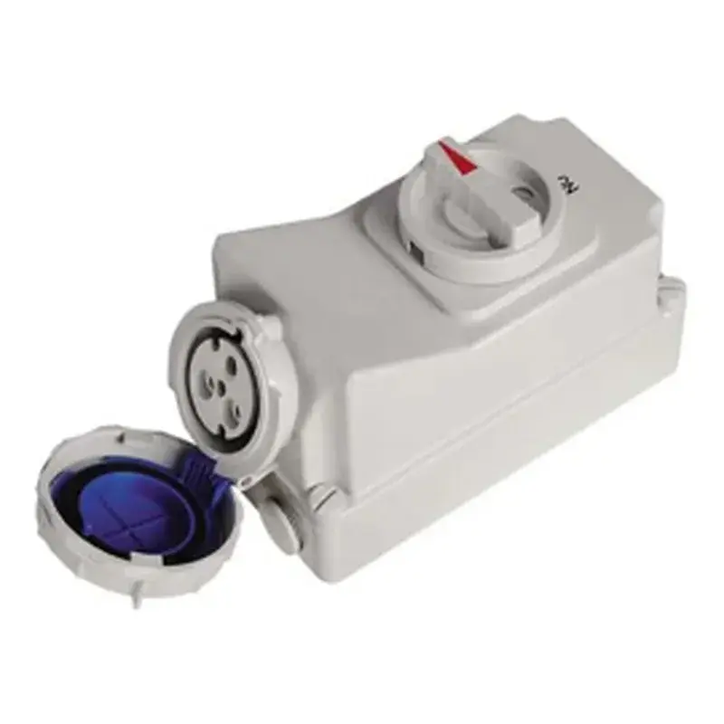 Wixim Interlocked Switch Socket W7012 16A 3P Blue IP67