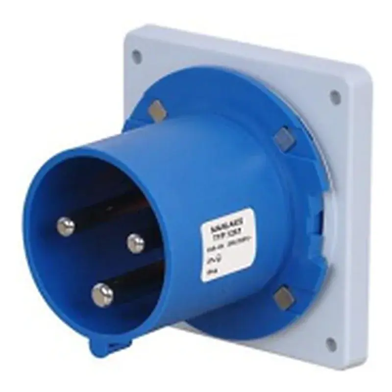 Wixim Panel Mounted Inlet 6132-6 16A 3P Blue