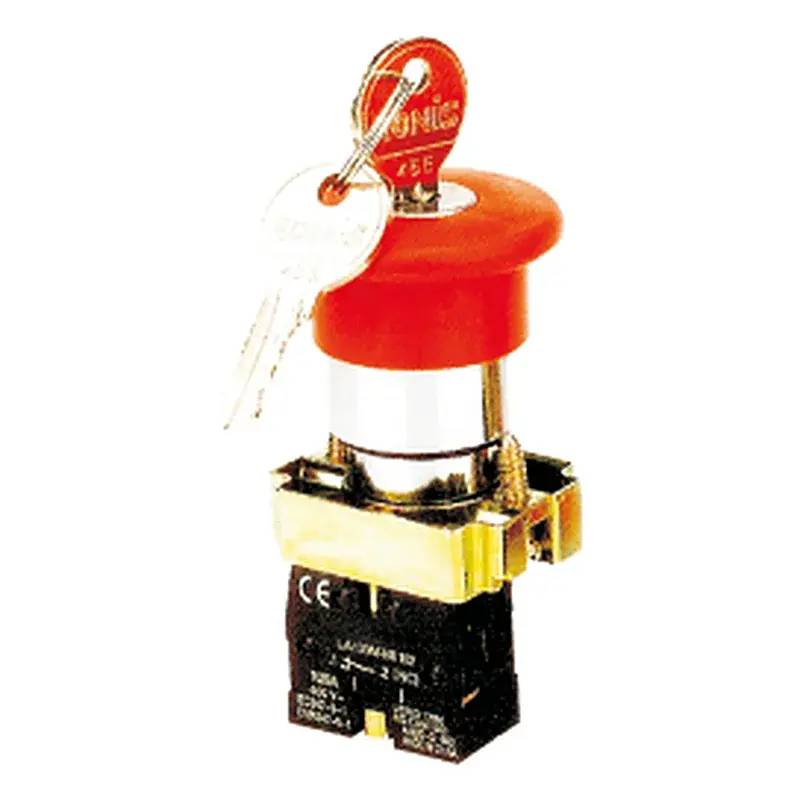Wixim Emergency Stop Mushroom Pushbutton LAY5-BS142 w/Key 40mm 1NC Red