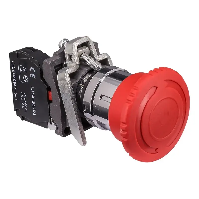 Wixim Emergency Stop Mushroom Pushbutton LAY4-BS542 40mm 1NC Red