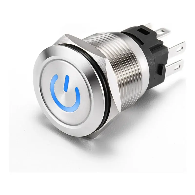 Wixim Waterproof Metal LED Power Sign Pushbutton Switch LA25S-C11E 25mm IP67