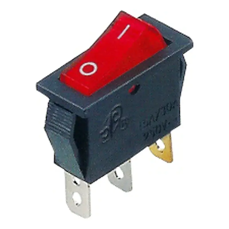Wixim Rocker Switch with Light KCD2-102N 3Pin AC250V 16A 30.5x13.5mm