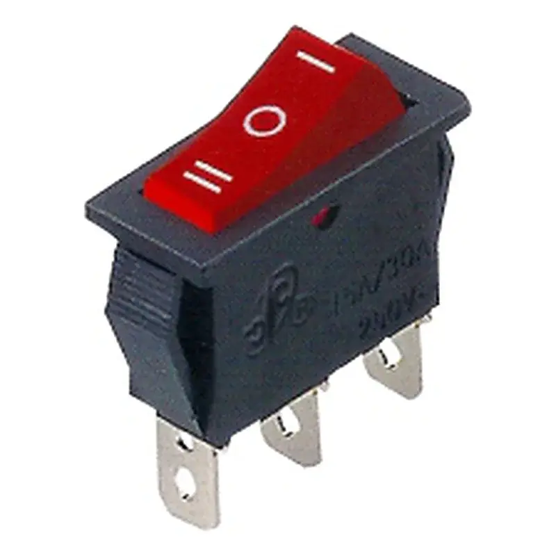 Wixim Rocker Switch with Light KCD2-103N 3Pin AC250V 16A 30.5x13.5mm