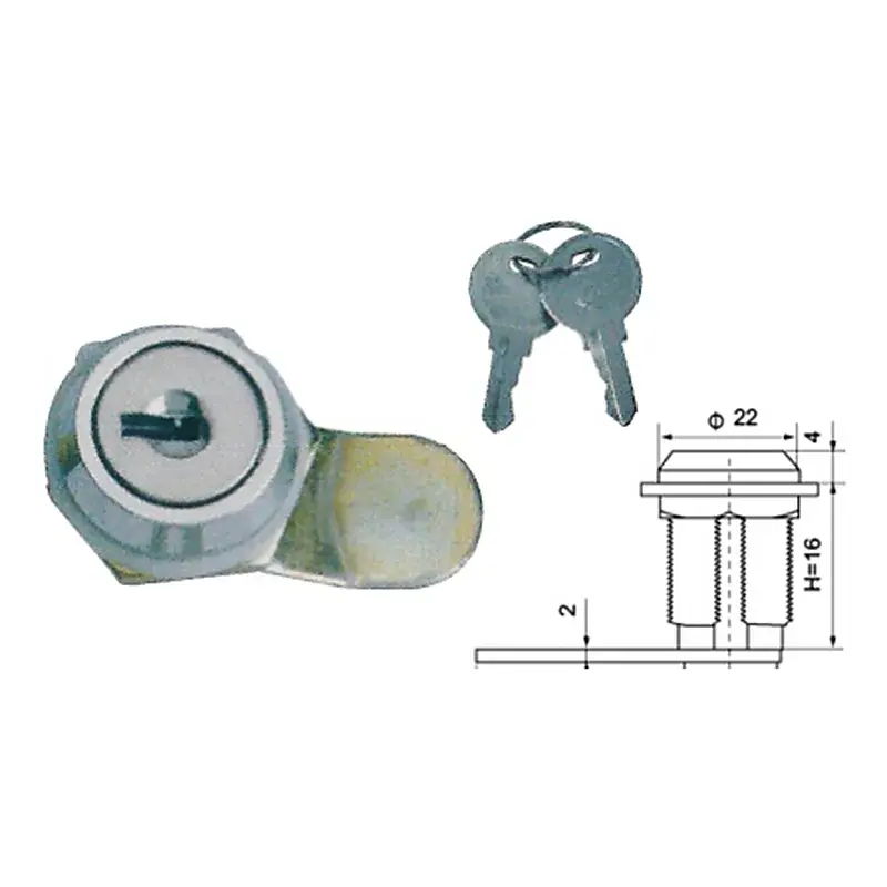 Wixim Push Lock A-S2 w/Key (MS-403) Round Type 18x16mm