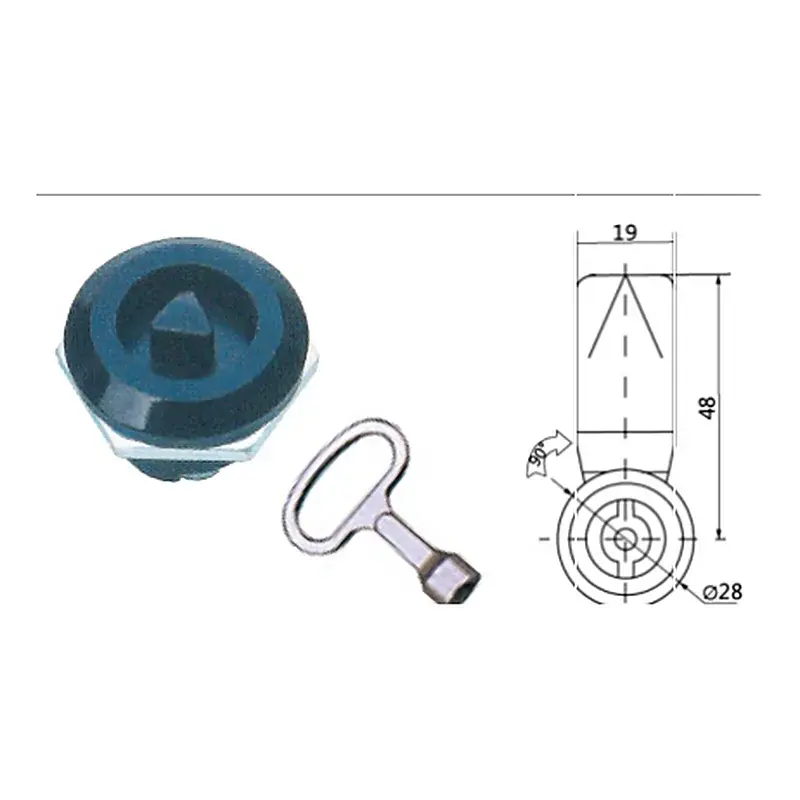 Wixim Push Lock A-706 Triangle Key 22x62mm