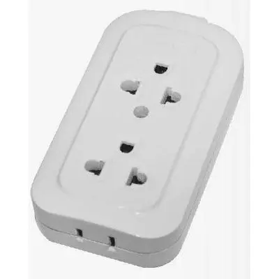 Omni Surface Convenience Outlet with Ground 10A 250V 2-Gang (Blister Pack)