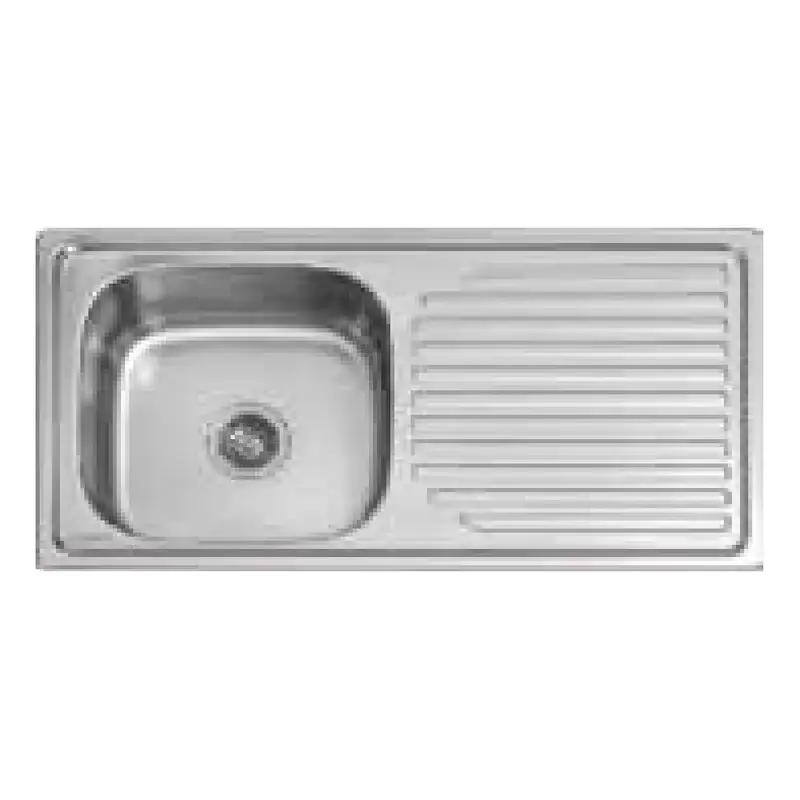 Xpert Kitchen Sink Single Bowl Right Drain with Strainer and P-Trap 39.4" x 19.7" x 6.7" 304 Stainless Steel