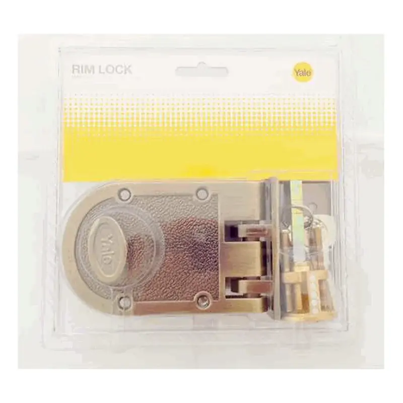 Yale Deadlock Antique Brass V-198-1/4 AB Double