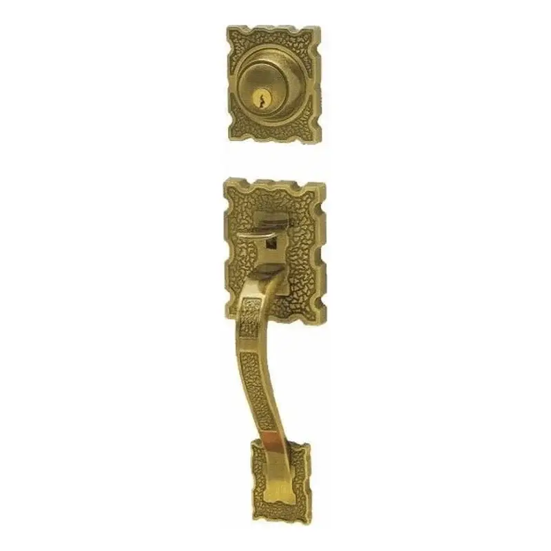 Yale Entrance Handle Set Carribean Series CB/CA5057XUS5 Antique Brass Finish