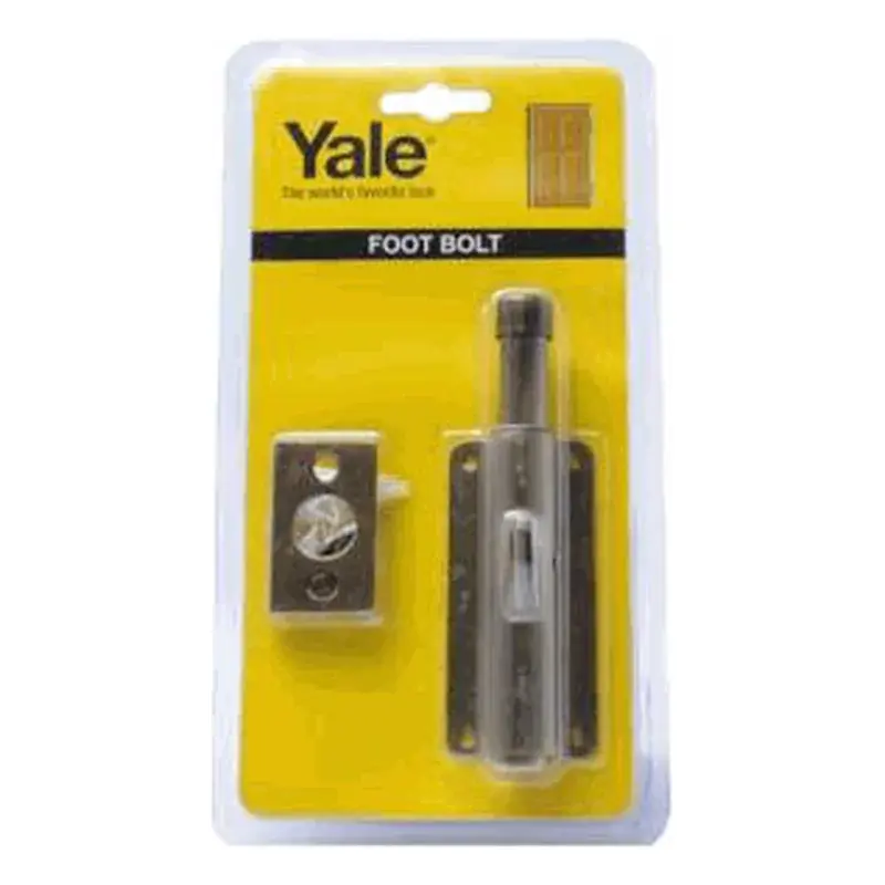 Yale Foot Bolt 4" V1031 US3 Brass Finish